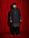 Midnight Black Embroidered Men’s Kurta Set | Luxury Festive Ethnic Wear