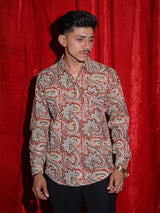 Rustic Paisley Print Premium Casual Shirt for Men | Vintage Floral Pattern Full Sleeve Shirt | Statement Fashion Shir