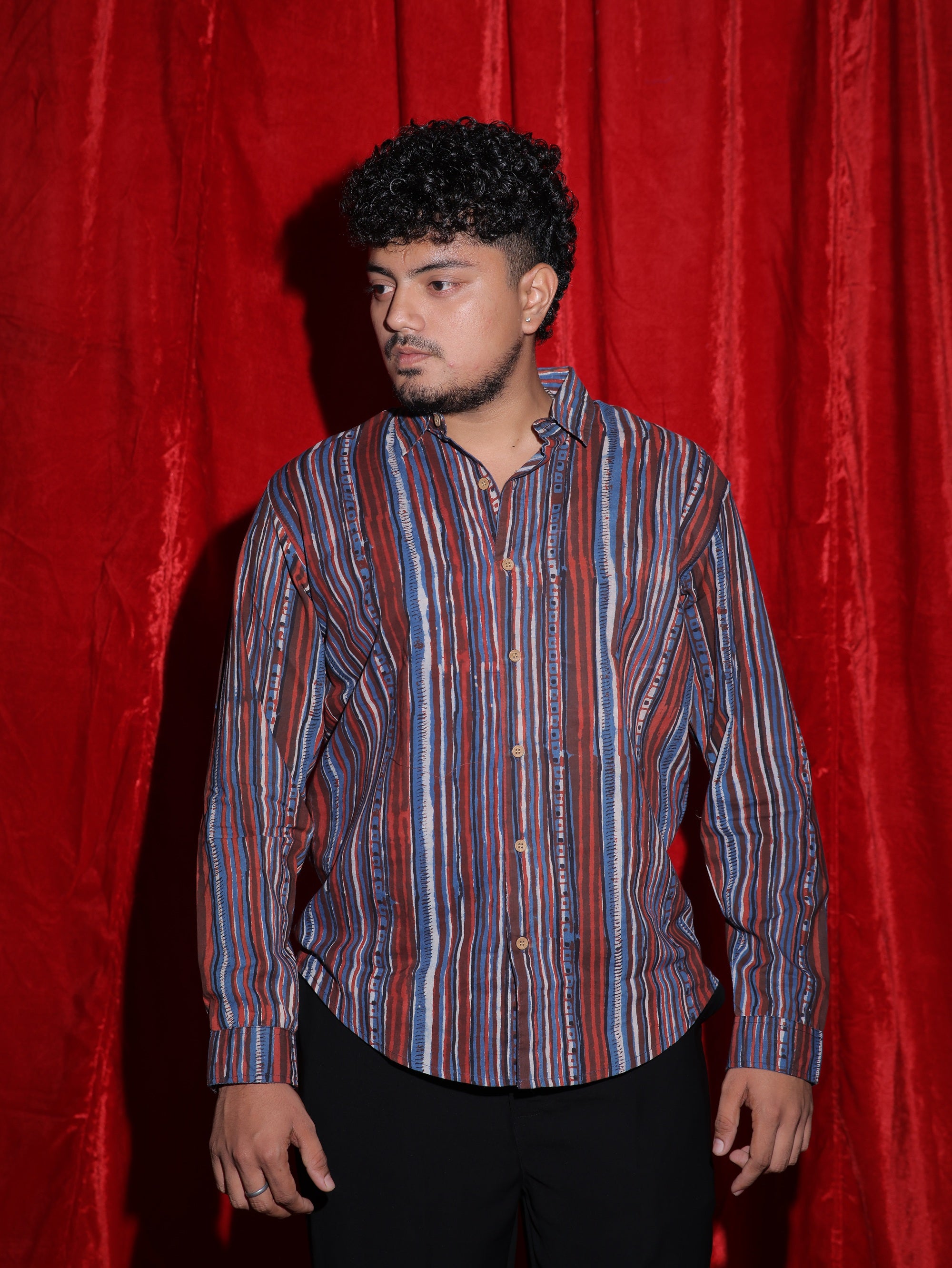 Vintage Multi Stripe Casual Shirt for Men | Retro Vertical Stripe Full Sleeve Shirt | Statement Streetwear Fashion Shirt