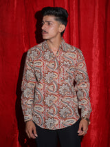 Rustic Paisley Print Premium Casual Shirt for Men | Vintage Floral Pattern Full Sleeve Shirt | Statement Fashion Shir