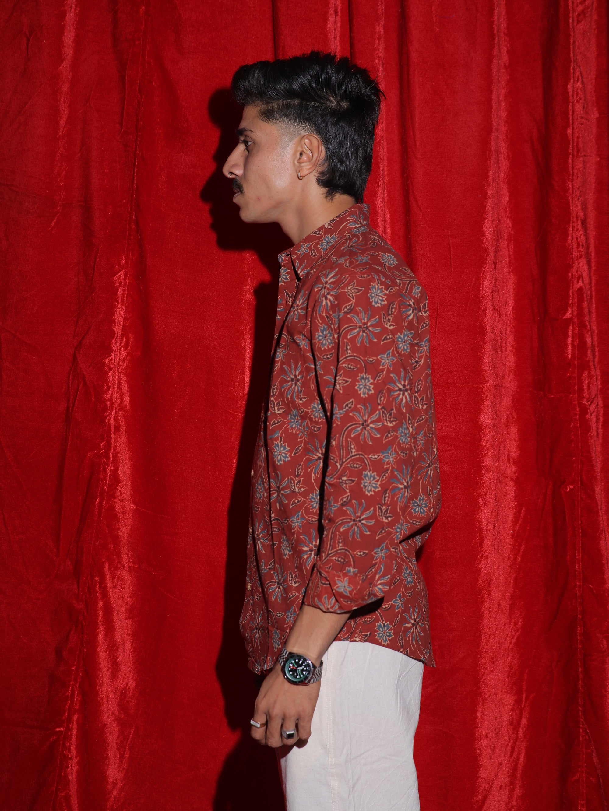 Vintage Floral Print Casual Shirt for Men | Rustic Botanical Full Sleeve Shirt | Retro Statement Fashion Shirt