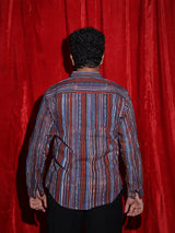 Vintage Multi Stripe Casual Shirt for Men | Retro Vertical Stripe Full Sleeve Shirt | Statement Streetwear Fashion Shirt