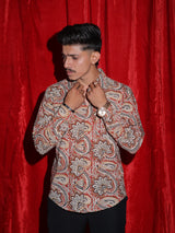 Rustic Paisley Print Premium Casual Shirt for Men | Vintage Floral Pattern Full Sleeve Shirt | Statement Fashion Shir