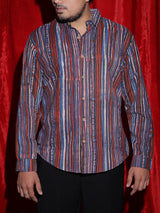 Vintage Multi Stripe Casual Shirt for Men | Retro Vertical Stripe Full Sleeve Shirt | Statement Streetwear Fashion Shirt
