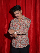 Rustic Paisley Print Premium Casual Shirt for Men | Vintage Floral Pattern Full Sleeve Shirt | Statement Fashion Shir