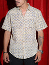 Minimal Geometric Print Casual Shirt for Men | Abstract Pattern Half Sleeve Shirt | Modern Summer Fashion Shirt