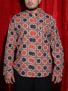 Geometric Ethnic Print Mandarin Collar Shirt for Men | Indo-Western Full Sleeve Casual Shirt | Vintage Pattern Fashion Shirt