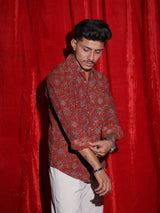 Vintage Floral Print Casual Shirt for Men | Rustic Botanical Full Sleeve Shirt | Retro Statement Fashion Shirt