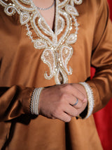 Royal Copper Embroidered Men’s Kurta | Premium Ethnic Festive Wear