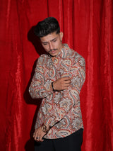 Rustic Paisley Print Premium Casual Shirt for Men | Vintage Floral Pattern Full Sleeve Shirt | Statement Fashion Shir